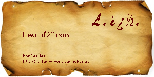 Leu Áron névjegykártya